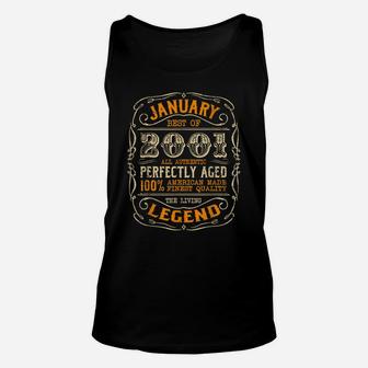 Vintage Legends Born In January 2001 Awesome Birthday Gift Unisex Tank Top | Crazezy CA