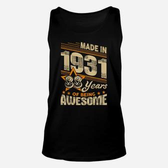 Vintage Made In 1930 89Th Birthday Gift 89 Years Old Awesome Unisex Tank Top | Crazezy