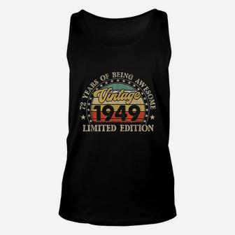 Vintage Made In 1949 Retro 72Nd Birthday Party 72 Year Old Unisex Tank Top | Crazezy CA