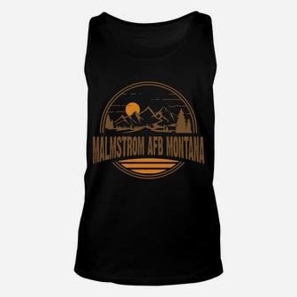 Vintage Malmstrom Afb, Montana Mountain Print Unisex Tank Top | Crazezy
