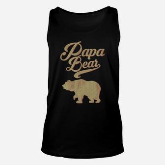 Vintage Papa Bear Dad Grandpa Father's Day Father Gift Tee Sweatshirt Unisex Tank Top | Crazezy