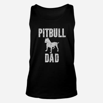 Vintage Pitbull Dad Gift Dog Lover Pet Daddy Pit Bull Father Unisex Tank Top | Crazezy UK