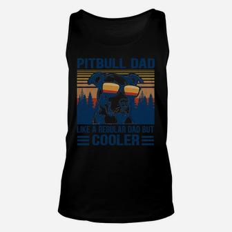 Vintage Pitbull Dad Like A Regular Dad But Cooler Funny Gift Unisex Tank Top | Crazezy