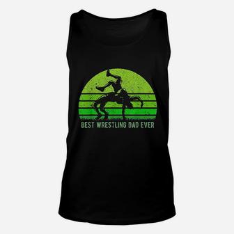 Vintage Retro Best Wrestling Dad Ever Funny Father Day Unisex Tank Top | Crazezy