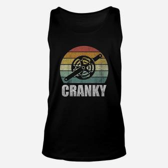 Vintage Retro Bicycle Cranky Gifts For Cycling Lovers Cranky Unisex Tank Top | Crazezy