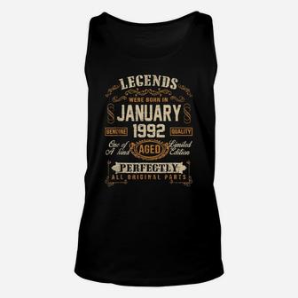 Vintage Retro January 1992 29Th Birthday Gift 29 Years Old Unisex Tank Top | Crazezy