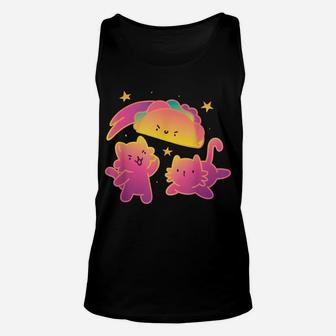 Vintage Retro Tacos And Cats In Sky Taco Cat Lovers Gifts Unisex Tank Top | Crazezy AU
