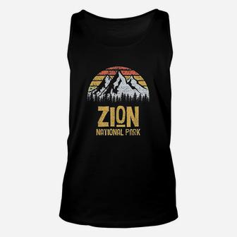 Vintage Retro Zion National Park Unisex Tank Top | Crazezy