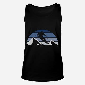 Vintage Steamboat Springs Colorado With Mountains And Skier Unisex Tank Top | Crazezy