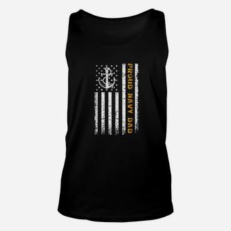 Vintage Usa American Flag Proud Navy Dad Gifts Unisex Tank Top | Crazezy UK