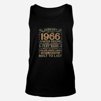Vintage Years Old January 1966 Birthday Gift Ideas Unisex Tank Top | Crazezy
