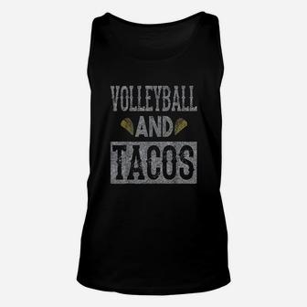 Volleyball And Tacos Funny Taco Distressed Unisex Tank Top | Crazezy