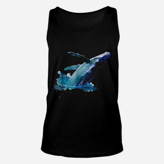 Watercolor Whale Jumping Unisex Tank Top - Thegiftio UK