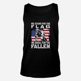 We Stand For The Flag We Kneel For The Fallen American Flag Unisex Tank Top - Monsterry DE