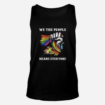 We The People Means Everyone Hand Lgbt Flag Unisex Tank Top - Monsterry DE