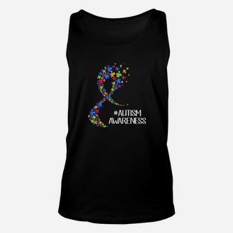 Wear Rainbow Puzzle Ribbon Autism Awareness Unisex Tank Top - Monsterry AU