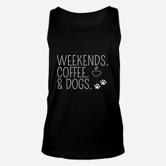 Weekends Coffee Dogs Cute Unisex Tank Top | Crazezy DE