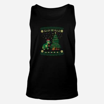 Weihnachtsbaum-Dinosaurier Unisex TankTop, Lustiger Ugly Christmas Pullover-Stil - Seseable