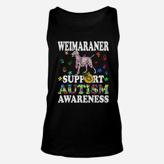 Weimaraner Dog Heart Support Autism Awareness Unisex Tank Top - Monsterry UK