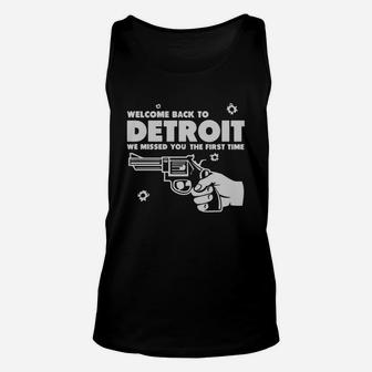 Welcome Back To Detroit T-shirt Unisex Tank Top - Thegiftio UK
