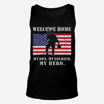 Welcome Home My Son Soldier Homecoming Reunion Army Us Flag Unisex Tank Top | Crazezy