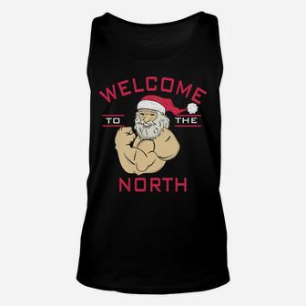 Welcome To North Swole Santa Claus Christmas Bodybuilding Unisex Tank Top | Crazezy