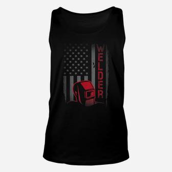 Welder American Flag Usa Welding Unisex Tank Top | Crazezy