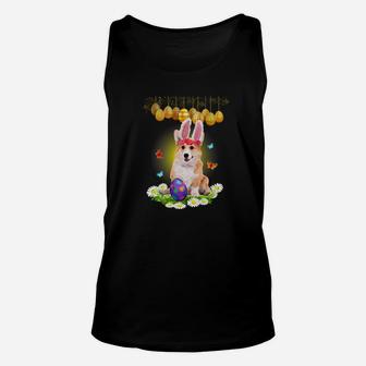 Welsh Corgi Lover Rabbit Ears Egg Funny Easter Gift Unisex Tank Top - Thegiftio UK