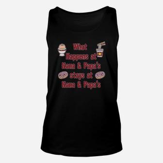 What Happens At Nana And Papas Unisex Tank Top | Crazezy UK