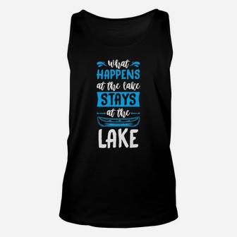 What Happens At The Lake Stays At The Lake Paddle Boat Gift Unisex Tank Top | Crazezy