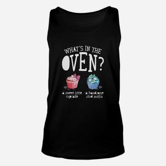 Whats In The Oven Gender Reveal Party Cupcake Or Stud Muffin Unisex Tank Top | Crazezy DE