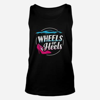 Wheels Or Heels Unisex Tank Top | Crazezy CA