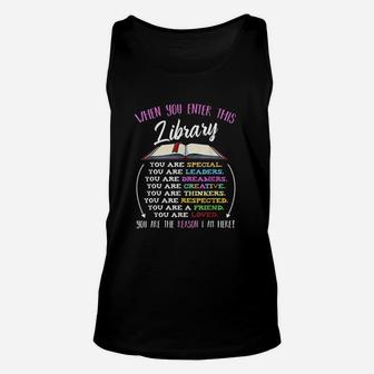 When You Enter This Library Reading Book Unisex Tank Top | Crazezy UK