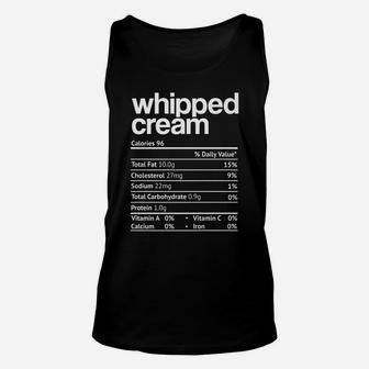 Whipped Cream Nutrition Facts Funny Thanksgiving Christmas Unisex Tank Top | Crazezy