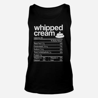Whipped-Cream Nutrition Funny Thanksgiving Christmas Costume Unisex Tank Top | Crazezy CA
