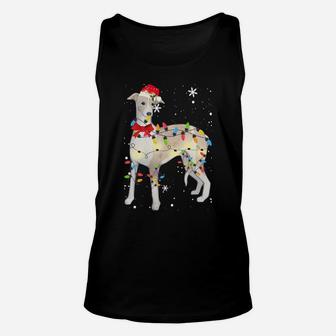 Whippet Dog Christmas Light Xmas Mom Dad Gifts Sweatshirt Unisex Tank Top | Crazezy