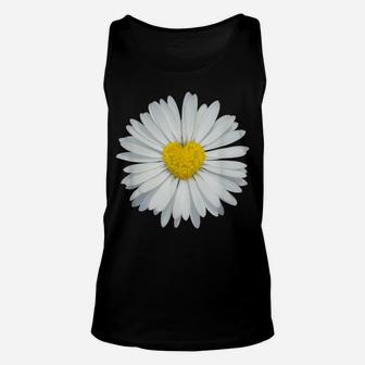 White And Yellow Heart Daisy Flower Rave Tee Unisex Tank Top | Crazezy CA
