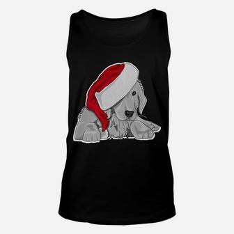 White Labrador Dog Xmas Funny Santa Hat Christmas Gift Unisex Tank Top | Crazezy DE