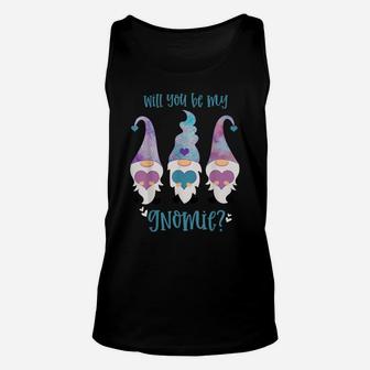 Will You Be My Gnomie Valentine Gnome Couples Matching Unisex Tank Top | Crazezy DE