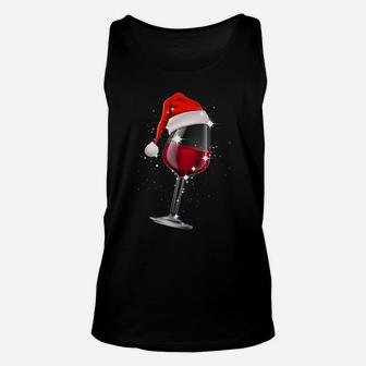 Wine Glasses Santa Hat Christmas Cann't Be Fun Without Wine Sweatshirt Unisex Tank Top | Crazezy CA