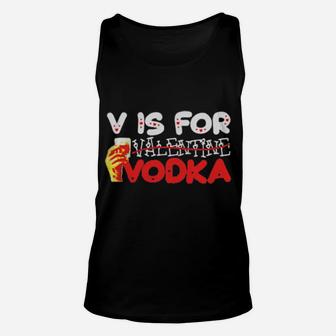 Wine Is My Valentine Vodka Unisex Tank Top - Monsterry