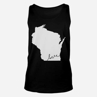 Wisconsin Love Heart Home State Midwest Wisco Vintage Retro Unisex Tank Top | Crazezy