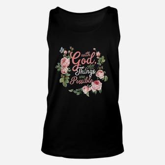 With God All Things Are Possible Prayer Unisex Tank Top | Crazezy UK