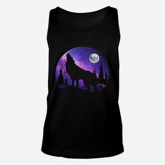 Wolf Under The Full Moon Unisex Tank Top | Crazezy