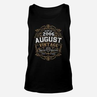 Womens 15Th Birthday 15 Years Old August 2006 Made Born Vintage Unisex Tank Top | Crazezy AU