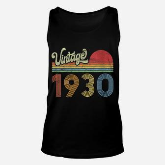 Womens 1930 Birthday Gift Vintage Born Made 1930 Retro Sunset Unisex Tank Top | Crazezy