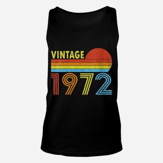 Womens 1972 Vintage 1972 Sunset Gift For Men Women Born Made 1972 Unisex Tank Top | Crazezy