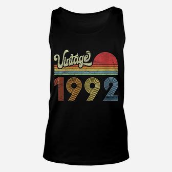 Womens 1992 Birthday Gift Vintage Born Made 1992 Retro Sunset Unisex Tank Top | Crazezy