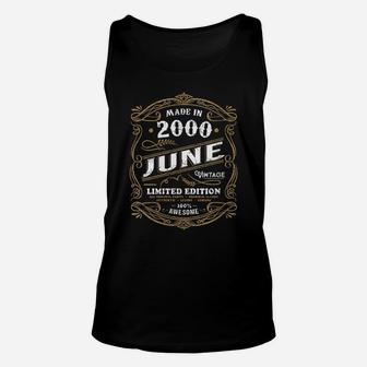 Womens 21 Years Old 21St Birthday Born June Made 2000 Vintage Unisex Tank Top | Crazezy CA