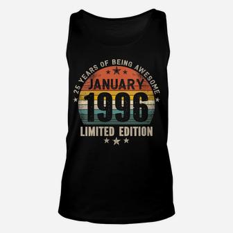 Womens 25 Years Old Made In January 1996 Vintage 25Th Birthday Unisex Tank Top | Crazezy